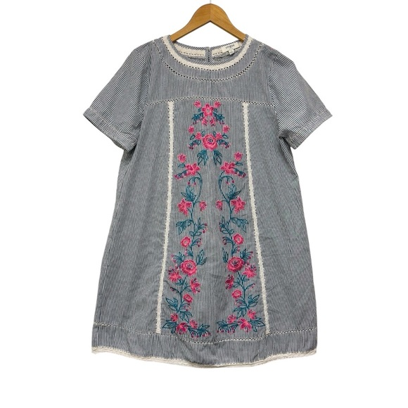 Bungee Floral Embroidered Babydoll Dress - Picture 1 of 12